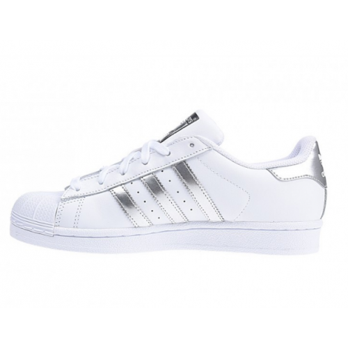 Adidas T nis Superstar Branco e Prata